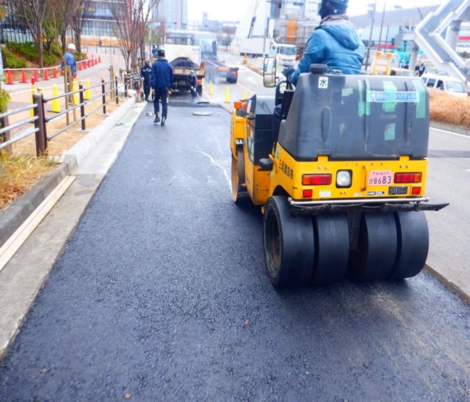 学校前歩道復旧